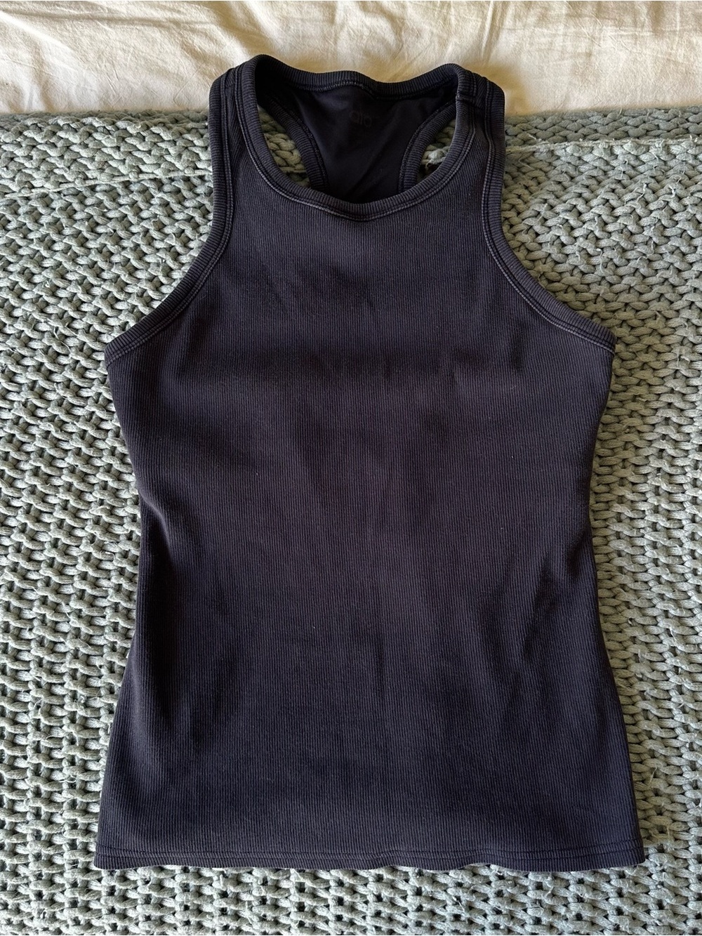 ALO Yoga Black Racerback Tank Top - Picture 2 of 3
